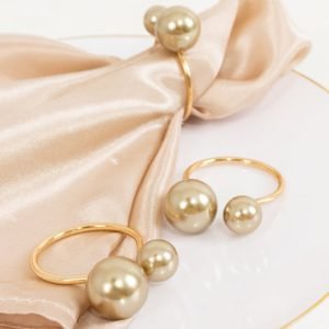 Champagne Pearl Napkin Rings