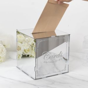 10" Silver Mirror Card Box