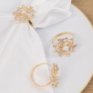 Gold Metal Butterfly Napkin Rings