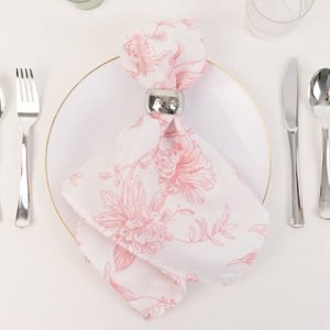 Pink French Toile Napkin 20x20