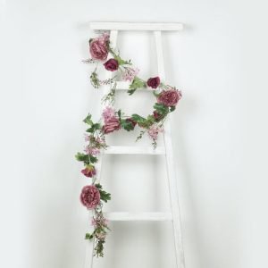 6' Dusty Rose and Red Silk Rose Garland