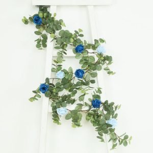 6' Blue Silk Floral Garland