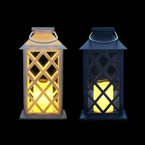 Solar - Rustic Lattice Lanterns with Pillar Candles