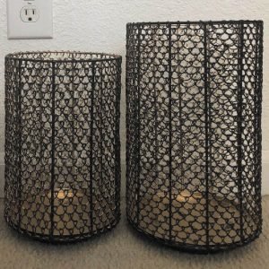 Ele Bin Curly Wire Metal Luminary Candle Holders