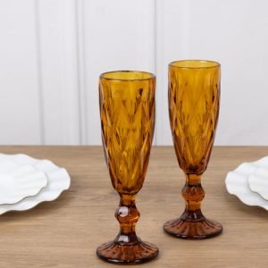 Glass Amber Water Goblet