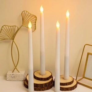 Long Rod Electronic Candle Lights With Flickering Flame, Plastic Candle Lights