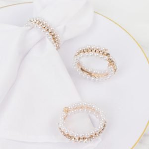 Gold and Pearl Simple Napkin Ring
