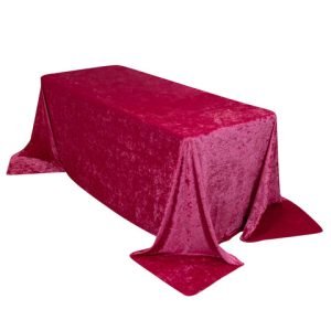 Crushed Velvet Fuchsia 90"x132" Rectangle Tablecloth